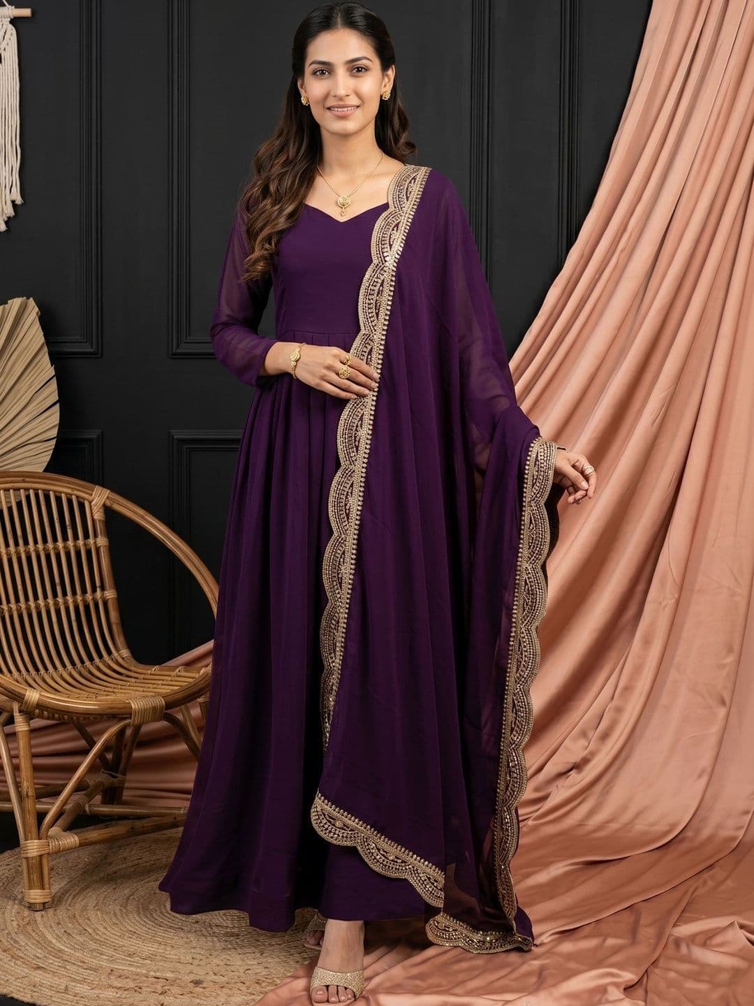 DRIP CHOWK Women Georgette Anarkali Kurta - view 1