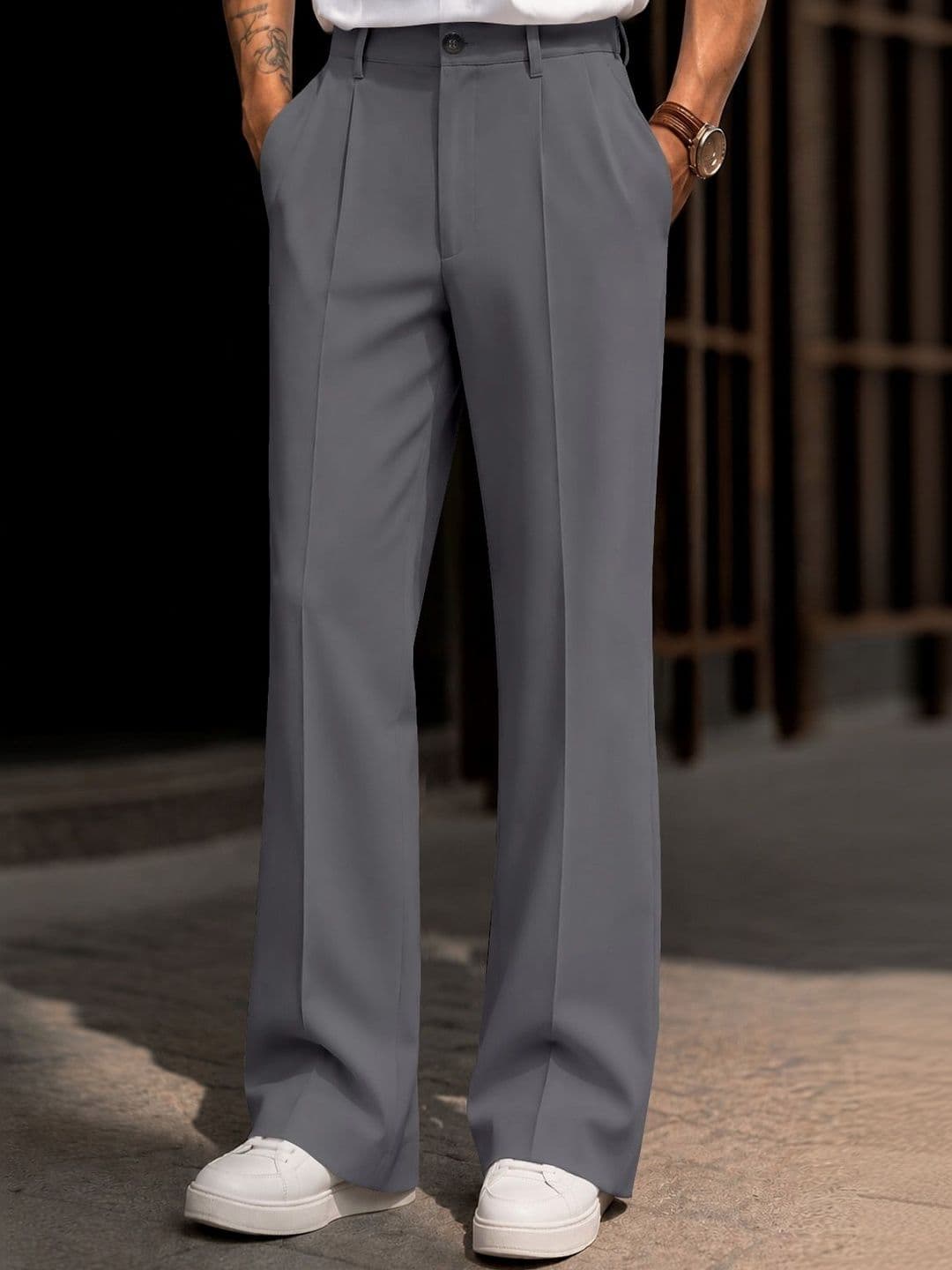 MODA RAPIDO X FITNESS EXCHANGE Men Relaxed Loose Fit Easy Wash Pleated Trousers - view 1