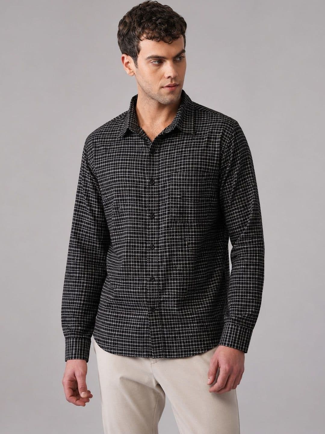 Minus One Men Micro Checks Checked Casual Shirt - view 1