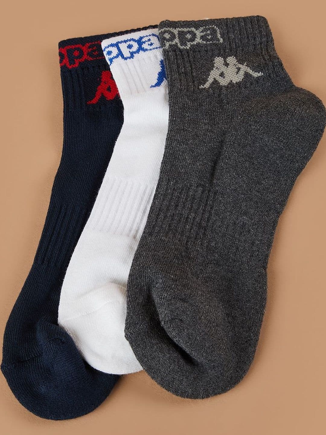 Kappa Men Pack of 3 Cotton Blend Assorted Patterned Ankle Length Socks - view 1