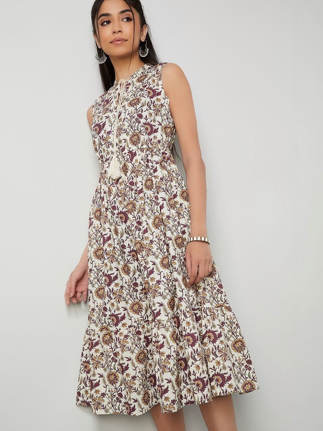 Colour Me by Melange Floral Print A-Line Dress - view 1