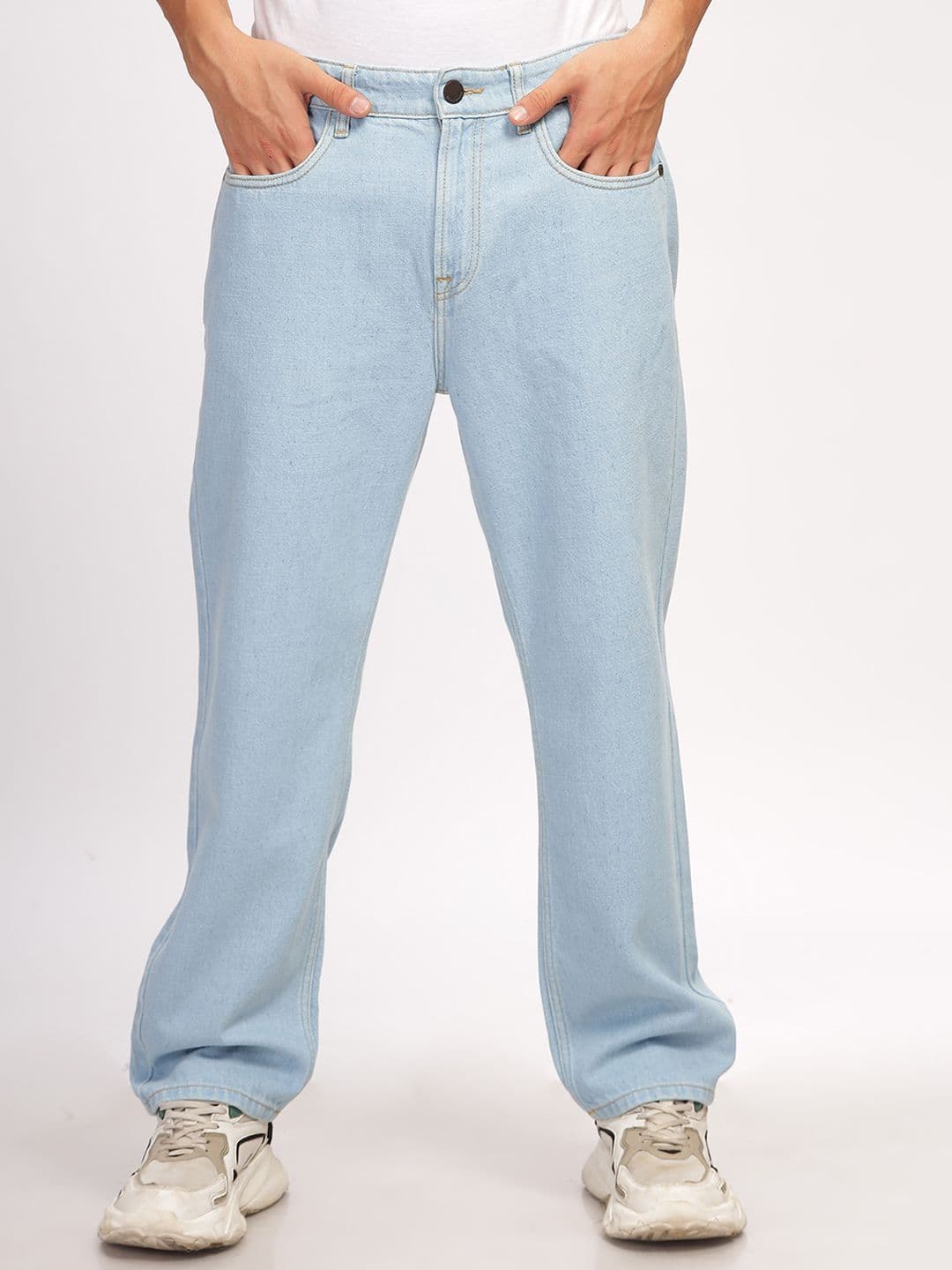 HERE&NOW Men Mid-Rise Loose Pure Cotton Relaxed Fit Jeans - view 1
