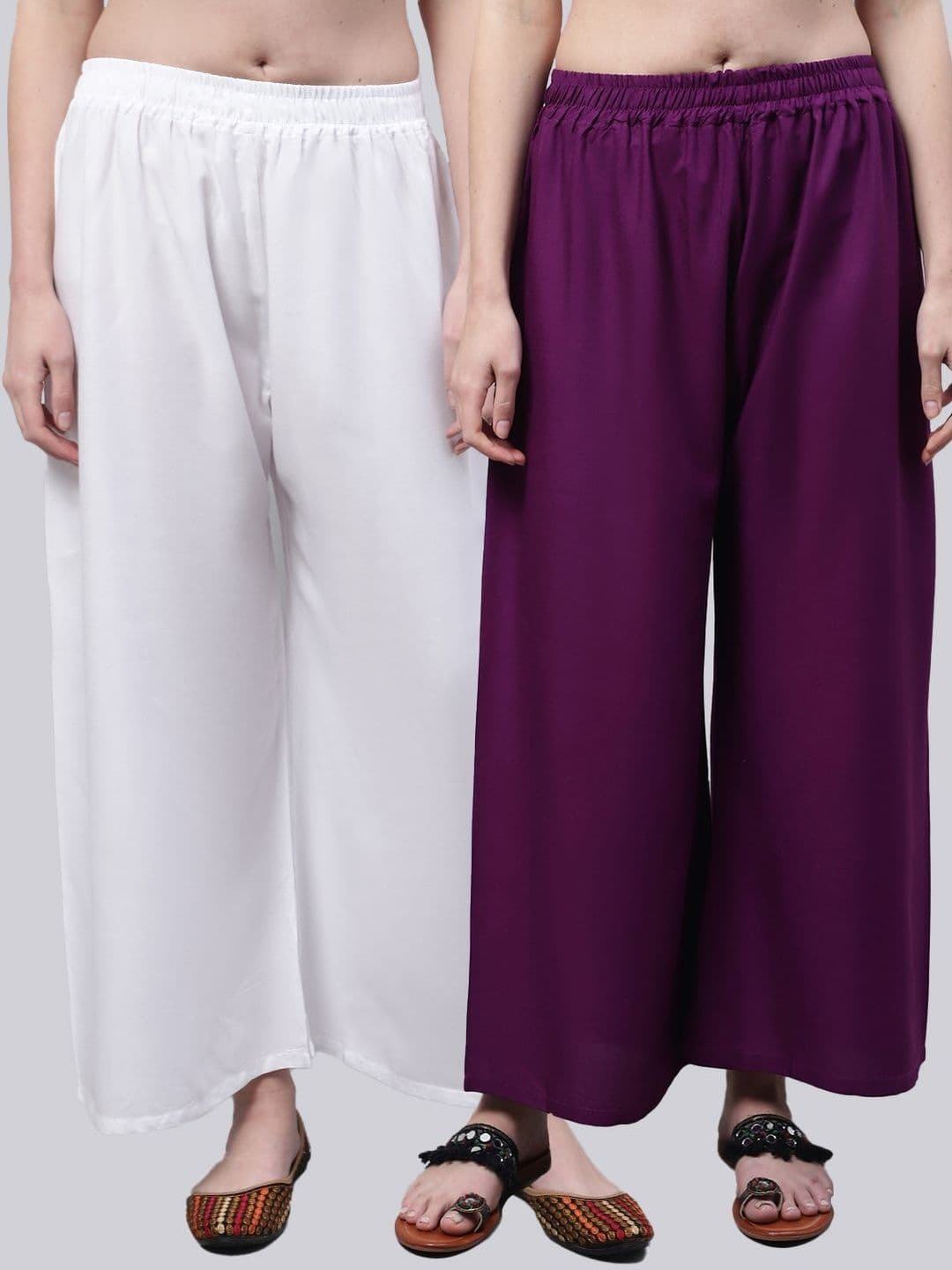 KALINI Women 2 Flared Ethnic Palazzos - view 1