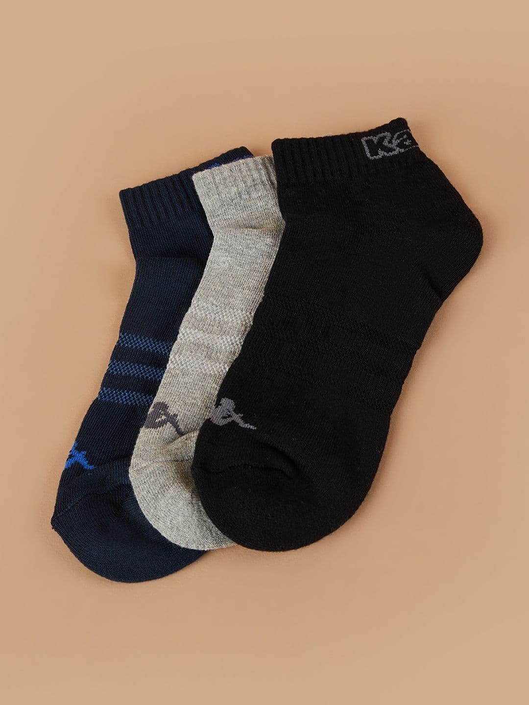 Kappa Men Pack of 3 Cotton Blend Assorted Patterned Ankle Length Socks - view 1