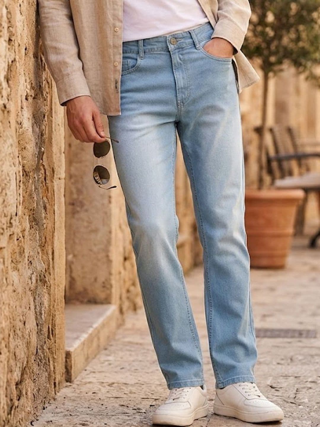 Urbano Fashion Men Straight Fit Mid-Rise Light Fade Stretchable Jeans - view 1