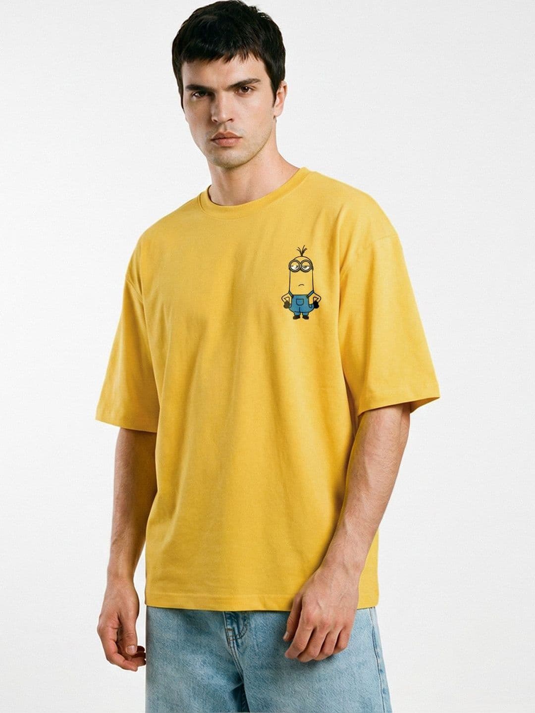 Crazymonk Typography Printed Cotton Oversized T-shirt - view 1