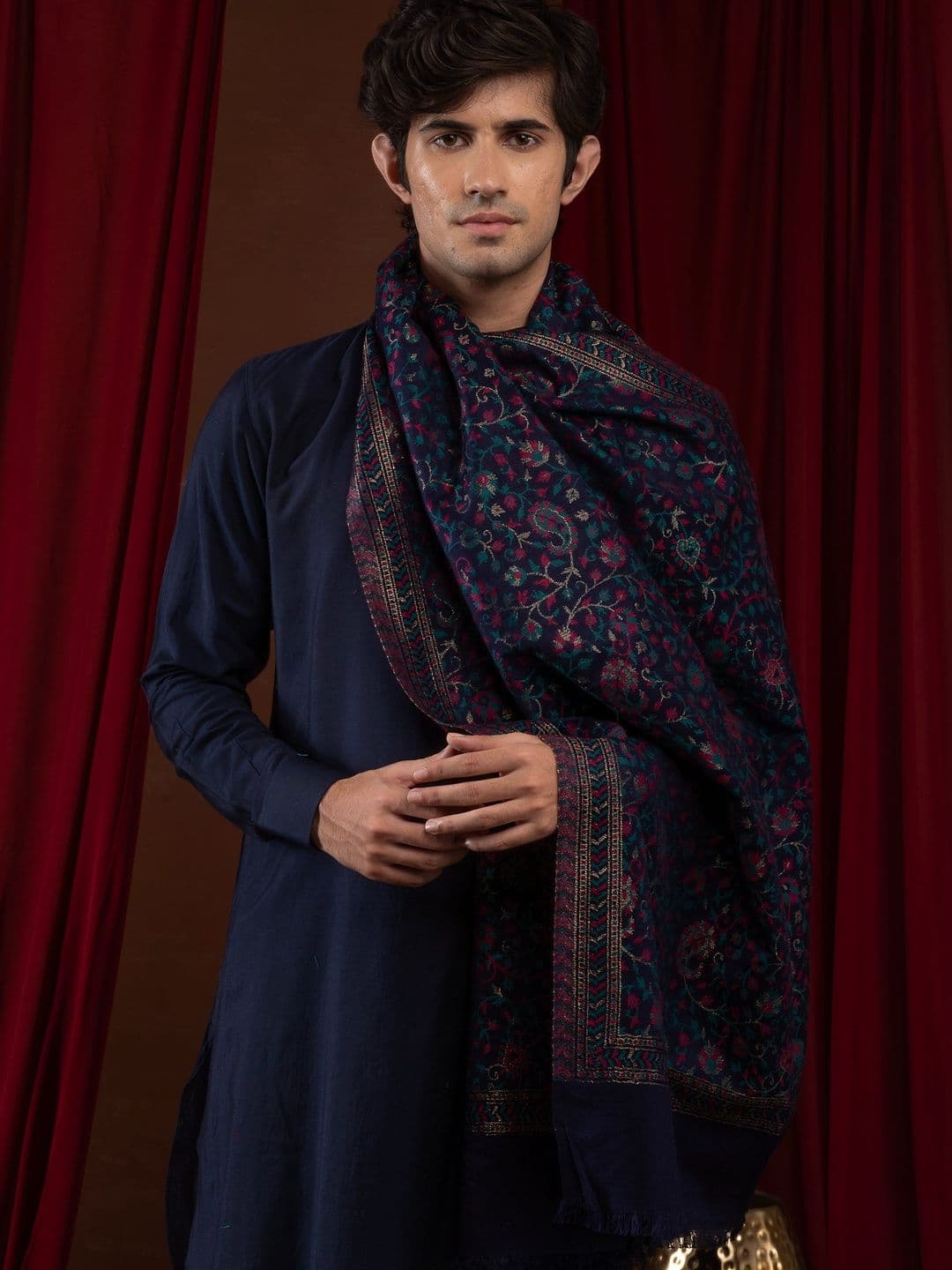 Naureen Men Woven Design Stole - view 1
