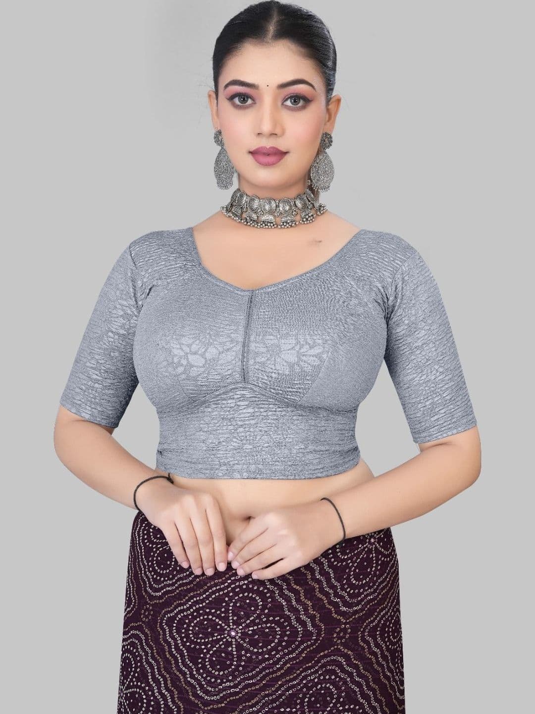 Atibha Fashion Woven Design Saree Blouse - view 1