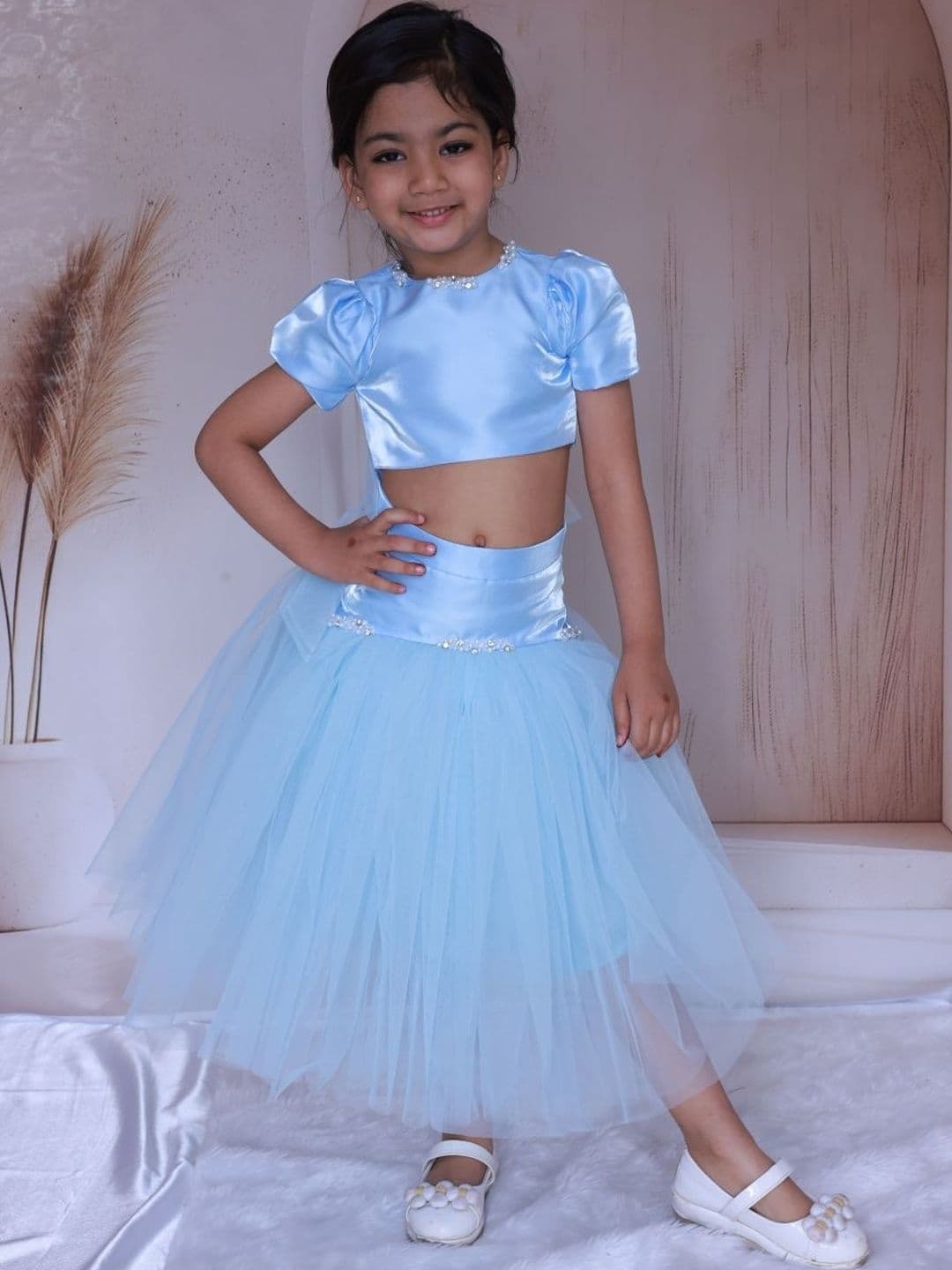 Little Loom Girls Beads and Stones Embroidered Lehenga Choli - view 1