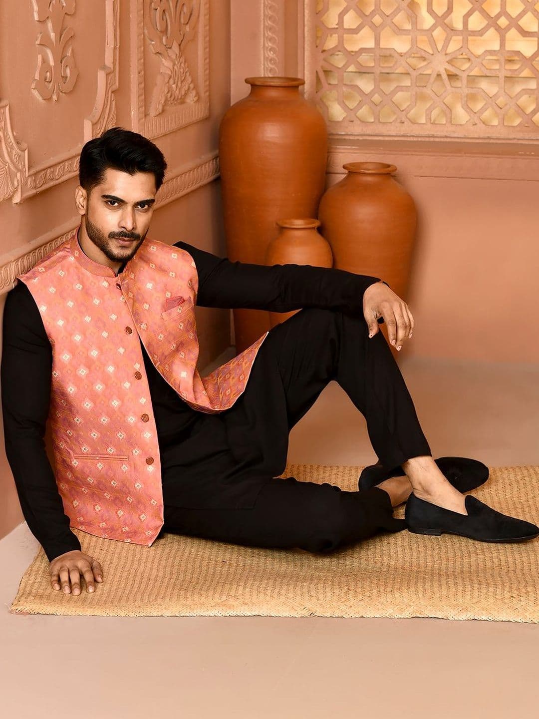 TRENDS OF ETHNIC Woven Design Woven Nehru Jackets - view 1