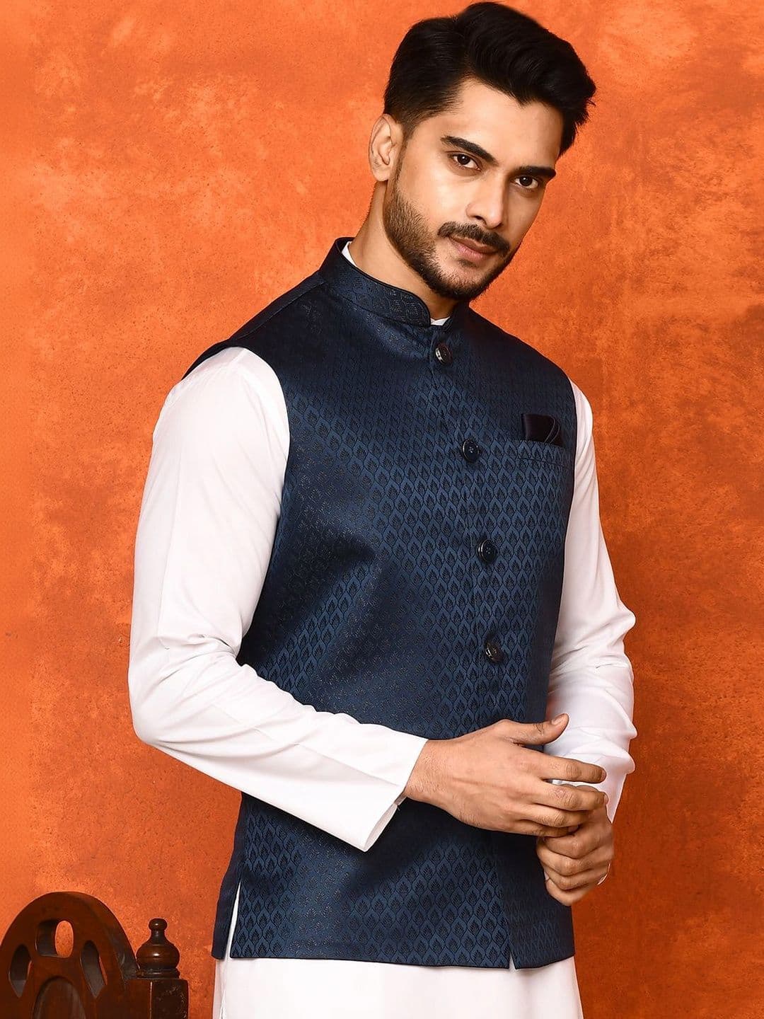 TRENDS OF ETHNIC Woven Design Woven Nehru Jackets - view 1
