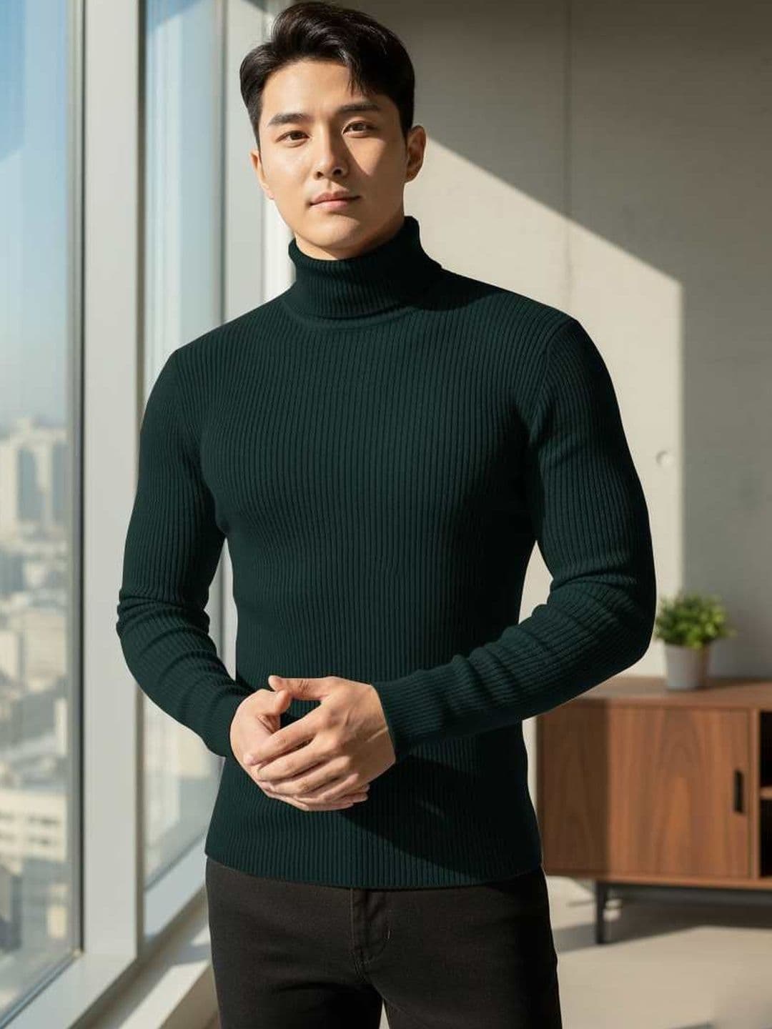 CATBUNNY Men Ribbed Woollen Pullover - view 1