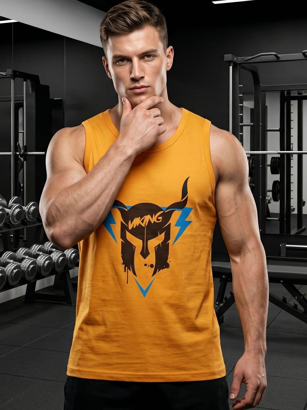 T.T. Printed Cotton Gym Vest - view 1