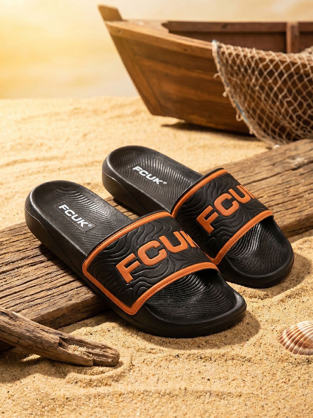 FCUK Men Self Design Sliders - view 1