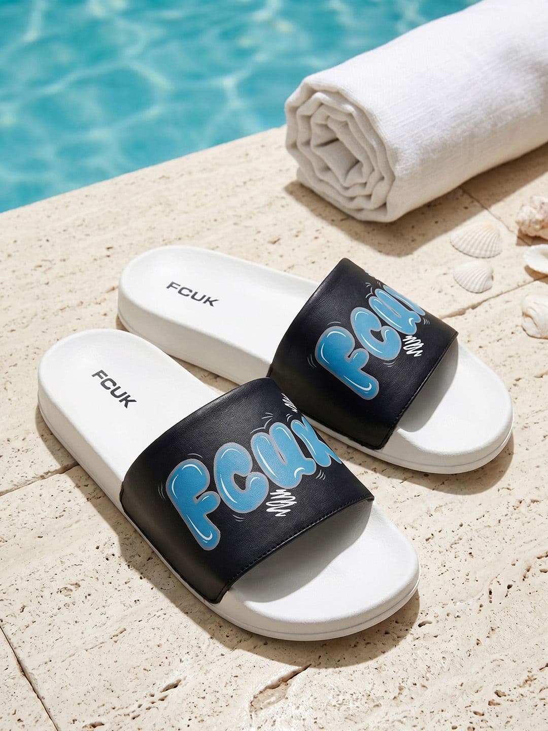 FCUK Men Brand Logo Printed Sliders - view 1