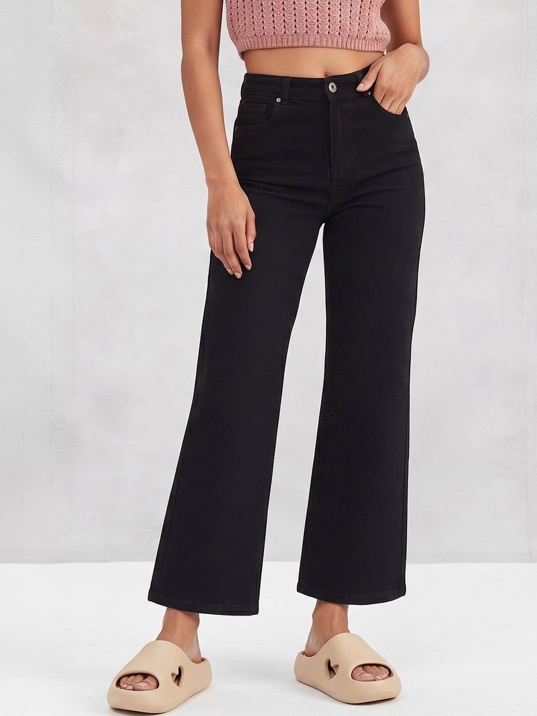 Mast & Harbour Women's Wide Leg High Rise Clean Look Regular-Length Stretchable Denim Jeans - view 1