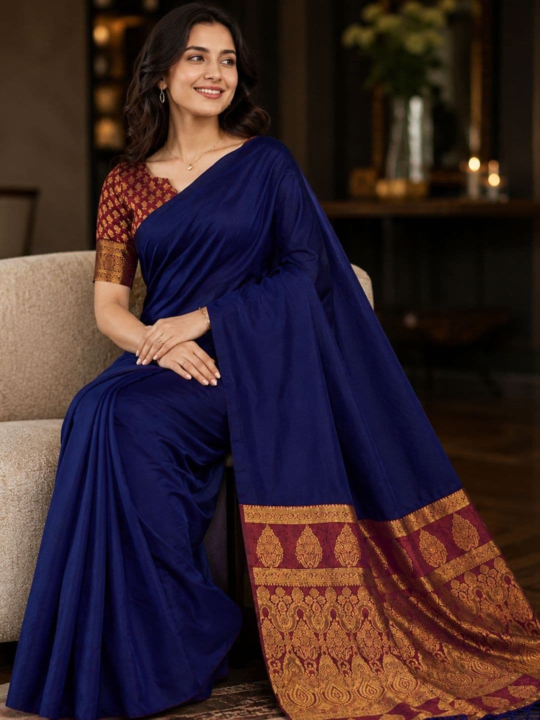 Anouk Rustic Zari Art Silk Banarasi Saree - view 1