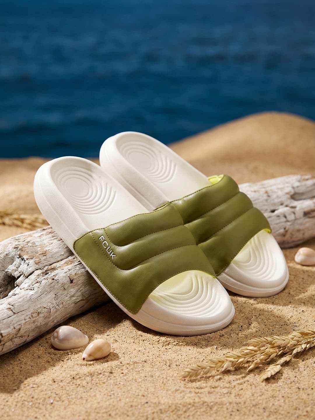 FCUK Men Colourblocked Sliders - view 1