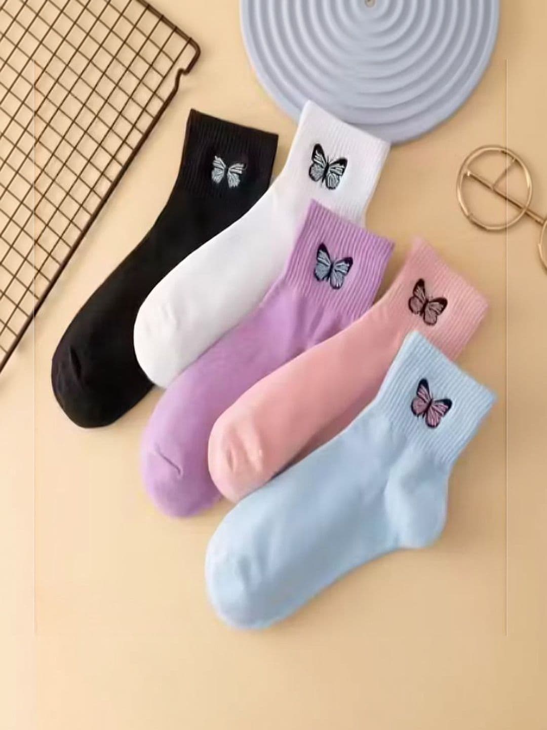 JEMOX Men Pack of 5 Cotton Blend Assorted Patterned Above Ankle Socks - view 1