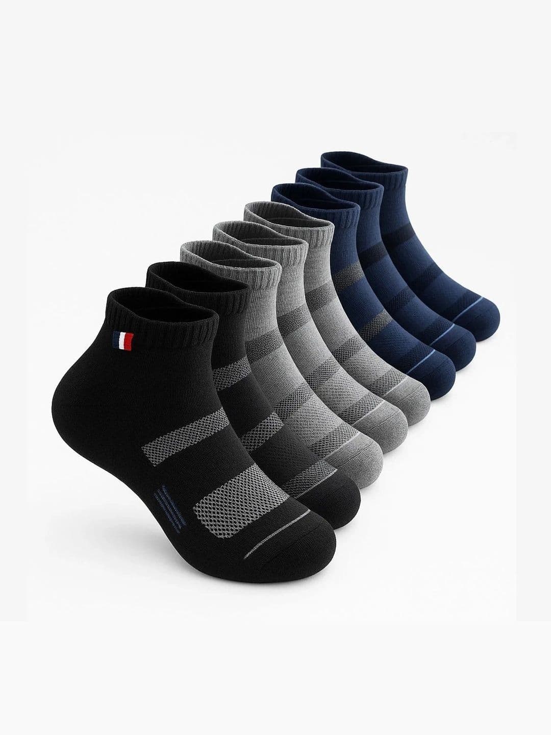JEMOX Men Pack of 5 Cotton Blend Assorted Striped Ankle Length Socks - view 1