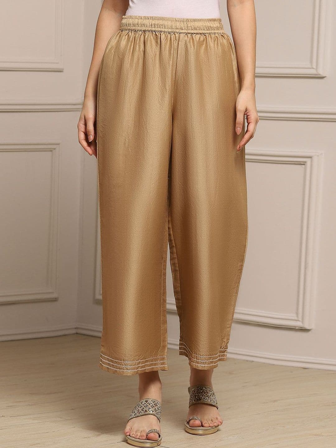 Biba Women Knitted Cropped Ethnic Palazzos - view 1