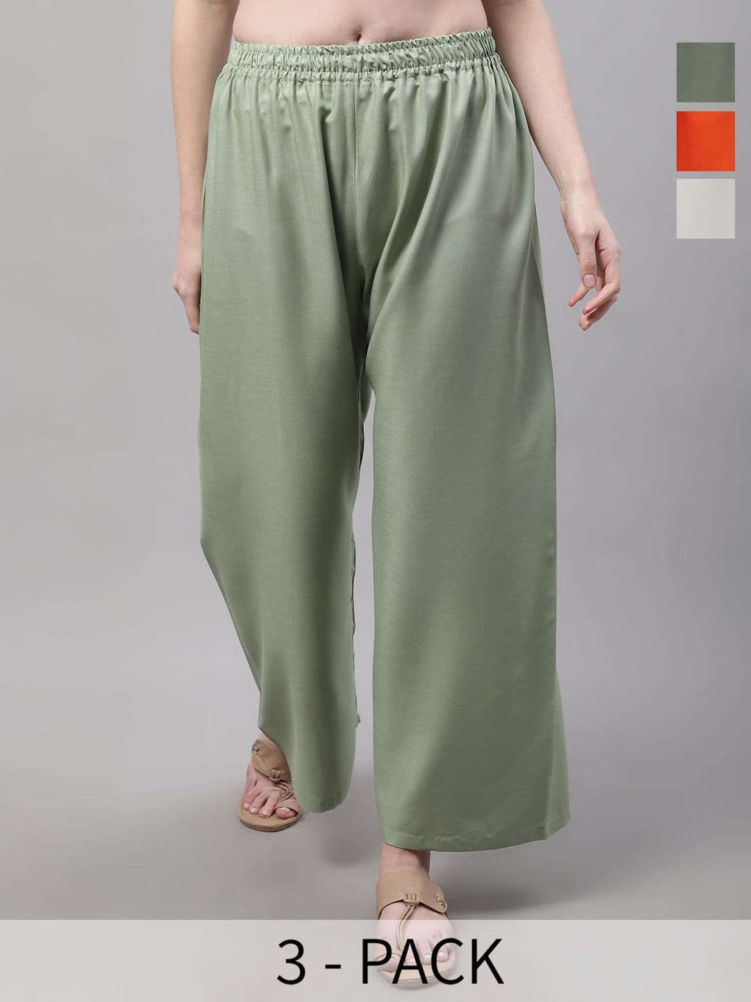 Valles365 by S.C. Women 3 Flared Ethnic Palazzos - view 1