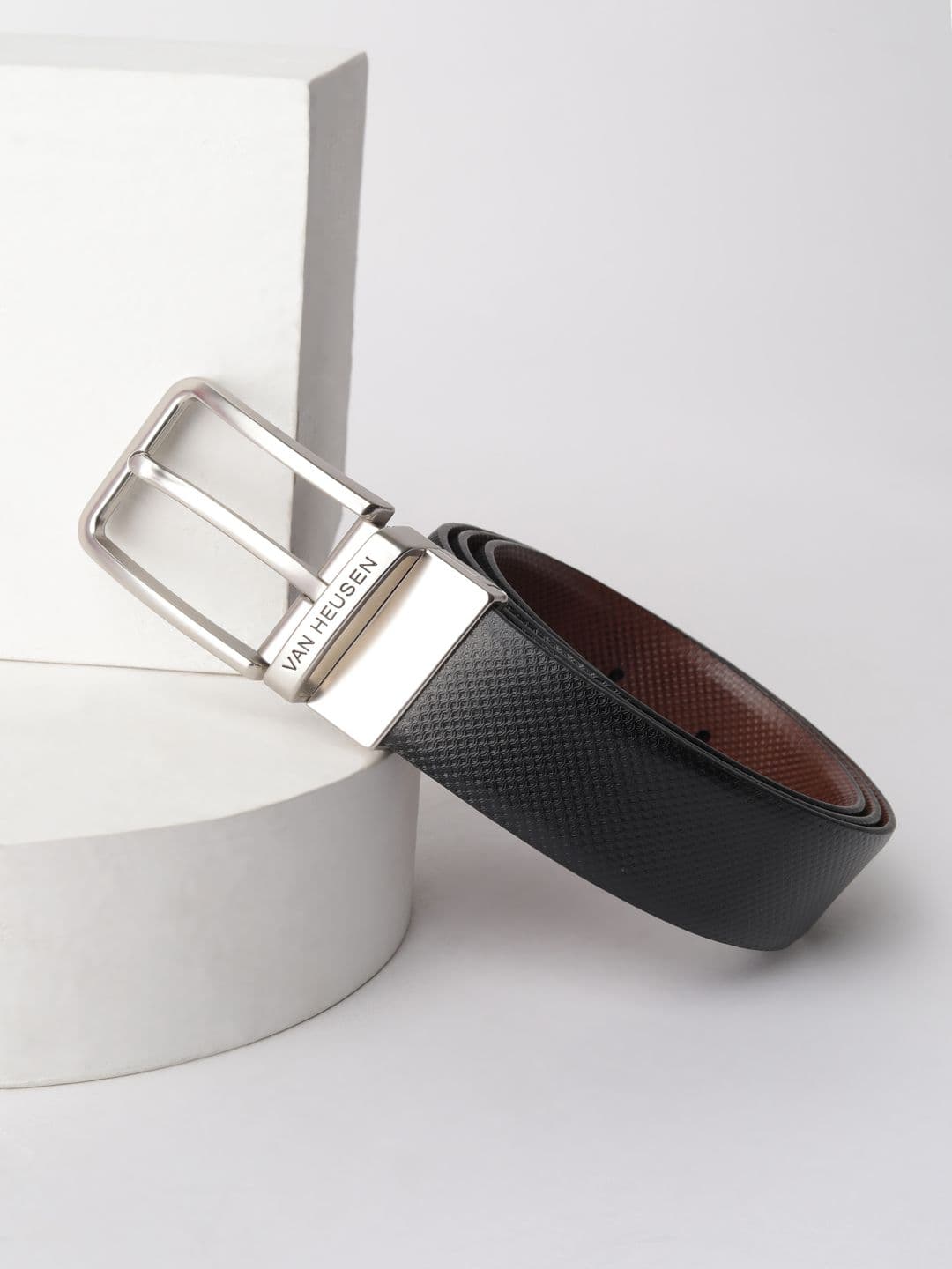 Van Heusen Men Textured Leather Reversible Formal Belt