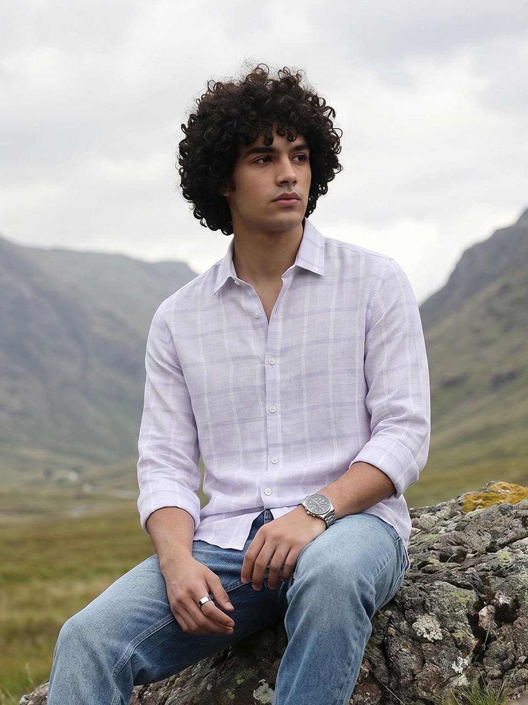 The Roadster Life Co. Premuim Cotton Linen Regular Fit Checked Casual Shirt - view 1