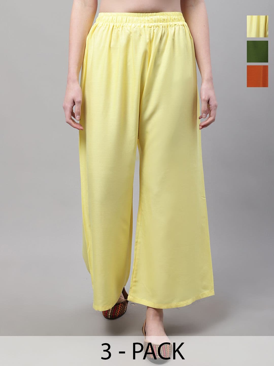 Valles365 by S.C. Women 3 Flared Ethnic Palazzos - view 1