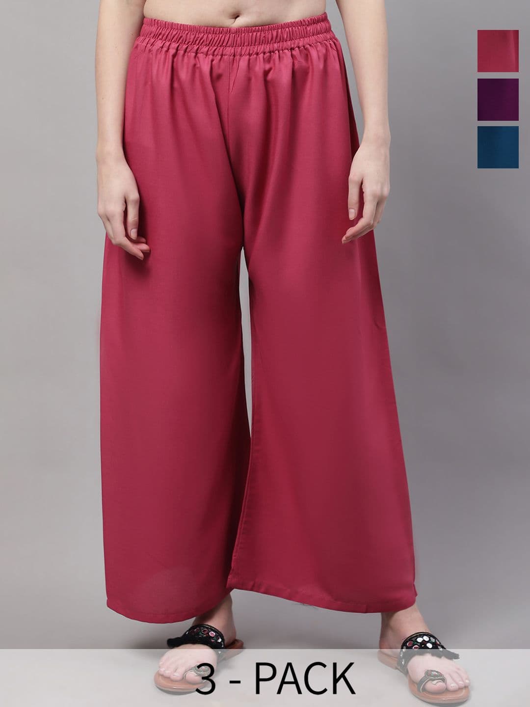 Valles365 by S.C. Women 3 Flared Ethnic Palazzos - view 1