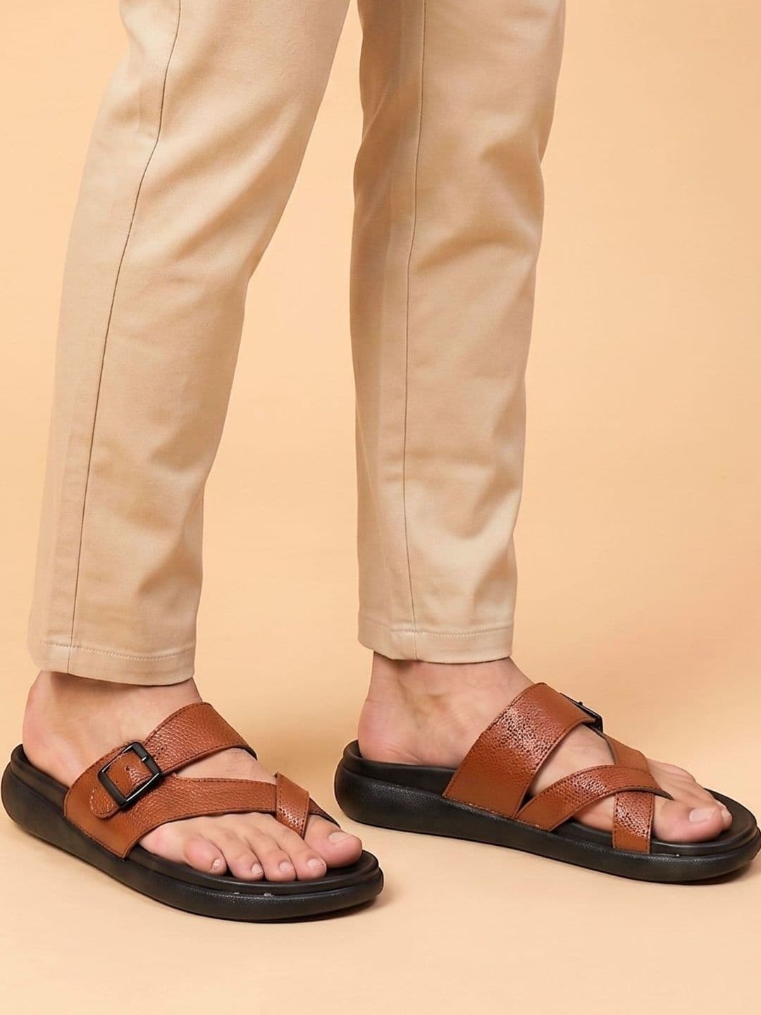 Koblerr Men Leather Comfort Sandals - view 1