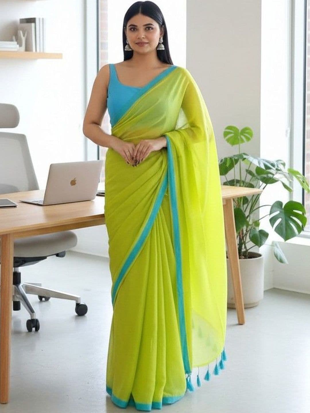 Brynbrit Pure Cotton Khadi Saree - view 1