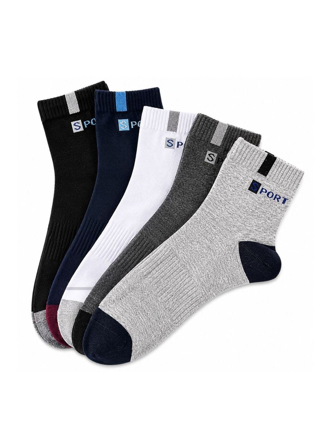 JEMOX Men Pack of 5 Cotton Blend Assorted Patterned Above Ankle Socks - view 1