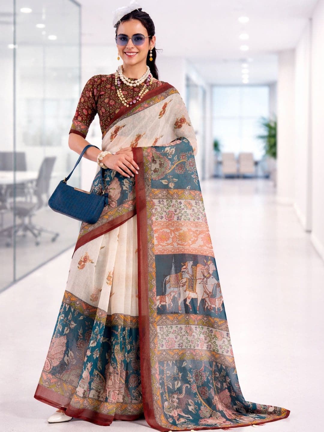 Moda Rapido Paisley Designer Saree - view 1