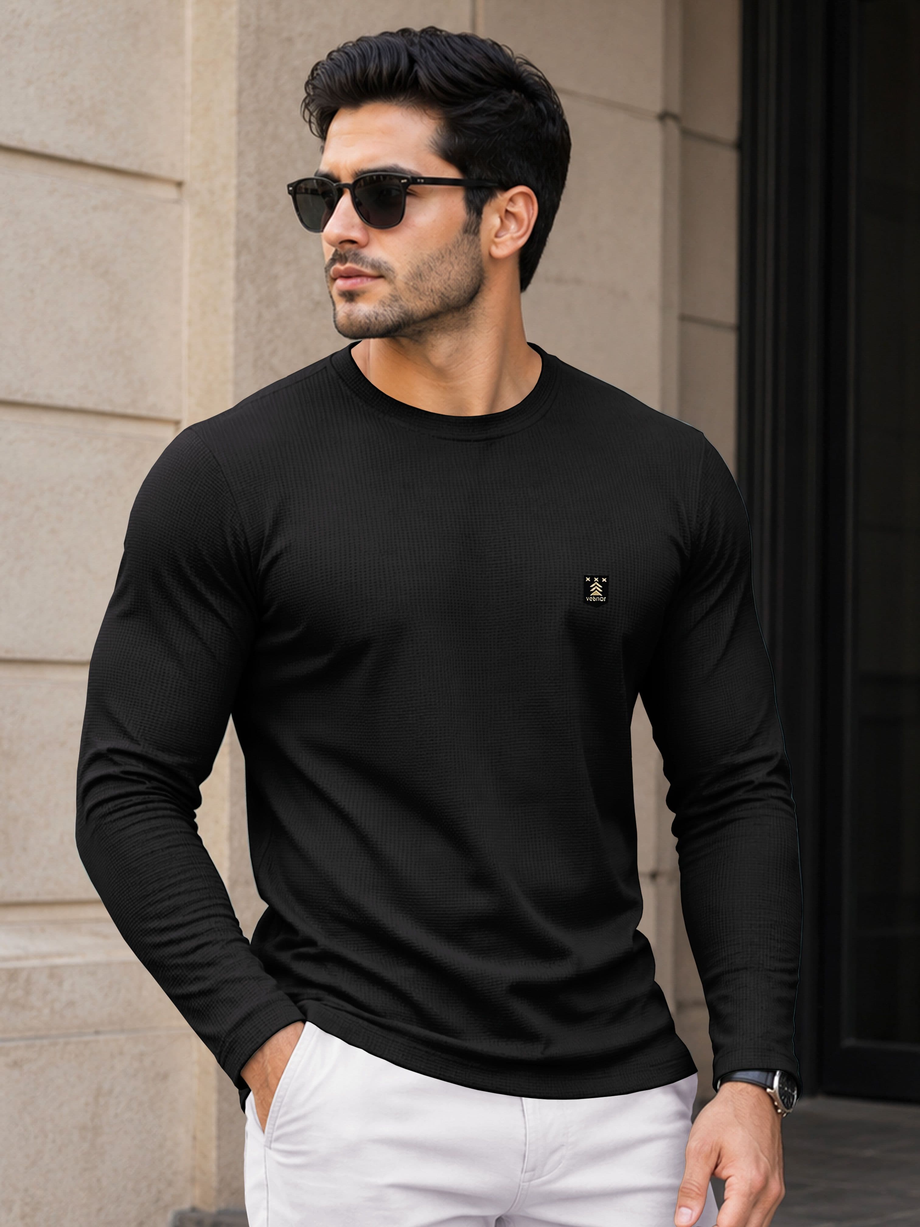 VeBNoR Men Self Design Round Neck Casual T-shirt - view 1