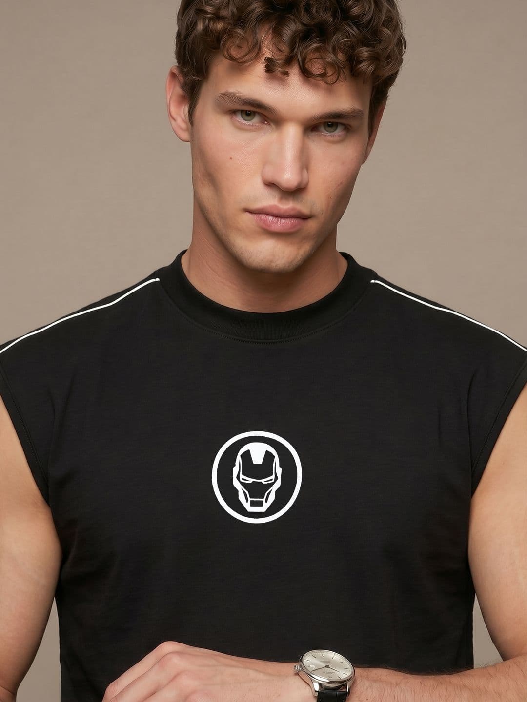 glitchez Iron Man Printed Oversized T-shirt - view 1