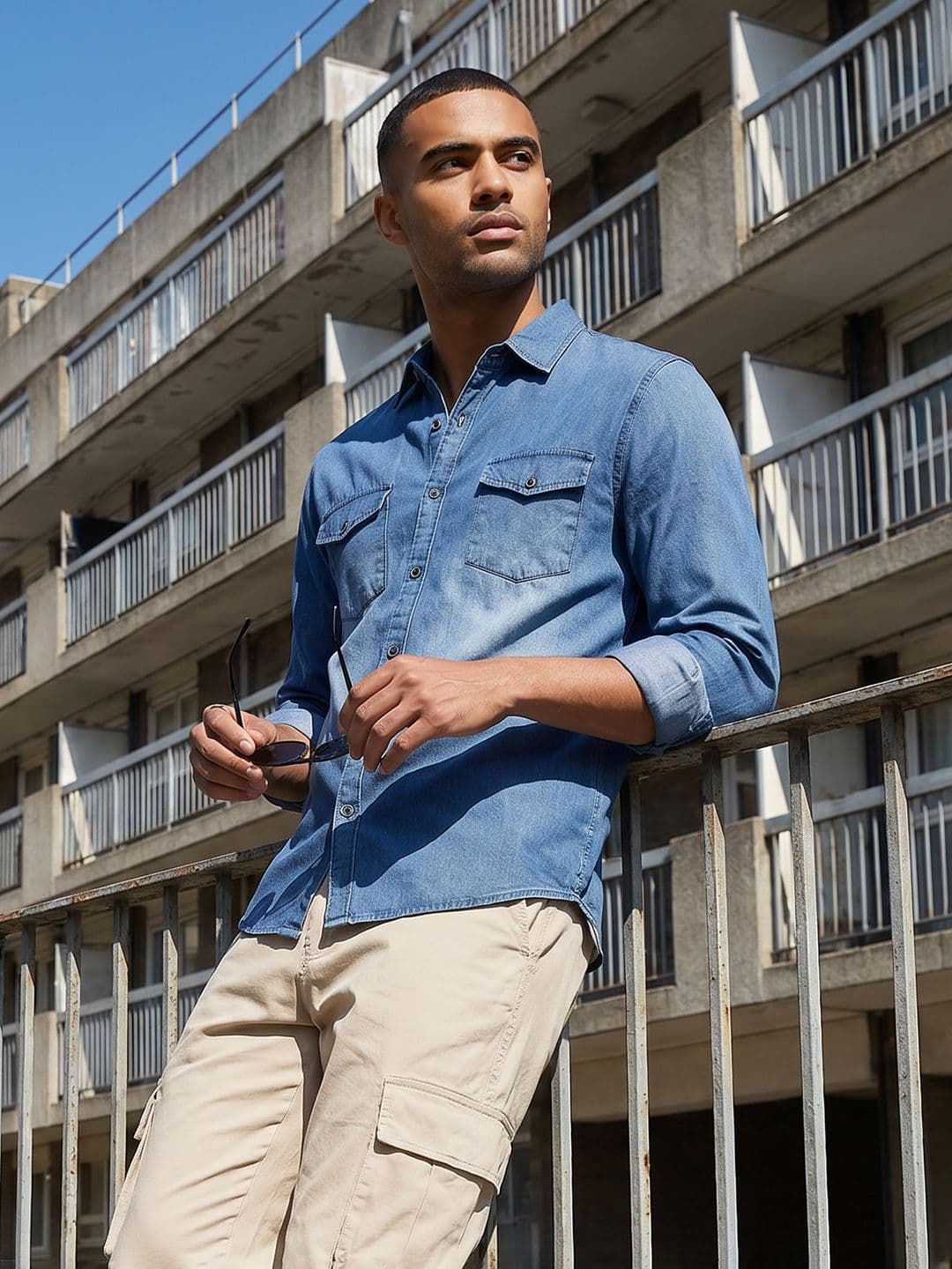 The Roadster Life Co. Washed Pure Cotton Slim Fit Casual Shirt - view 1