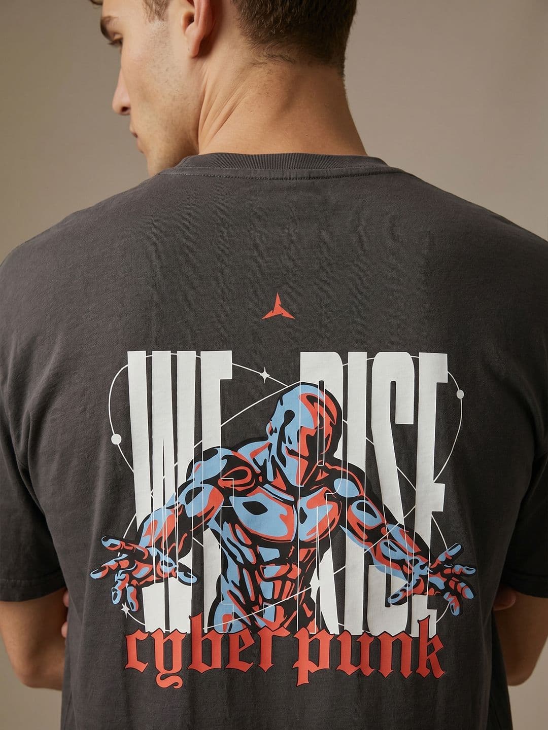 glitchez Men Typography Printed Oversized Fit Tshirts - view 1