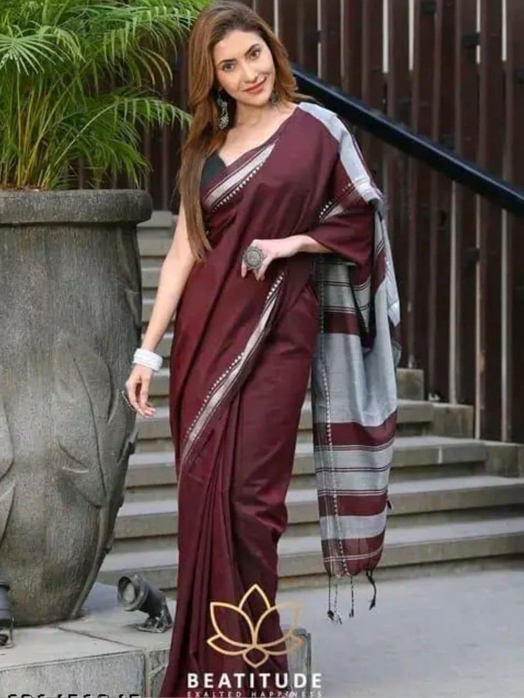 Bengal Saree Udyog Striped Pure Cotton Sarees - view 1