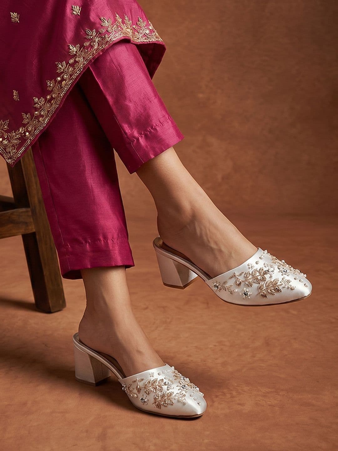 House of Pataudi Women Embellished Wedge Heels - view 1