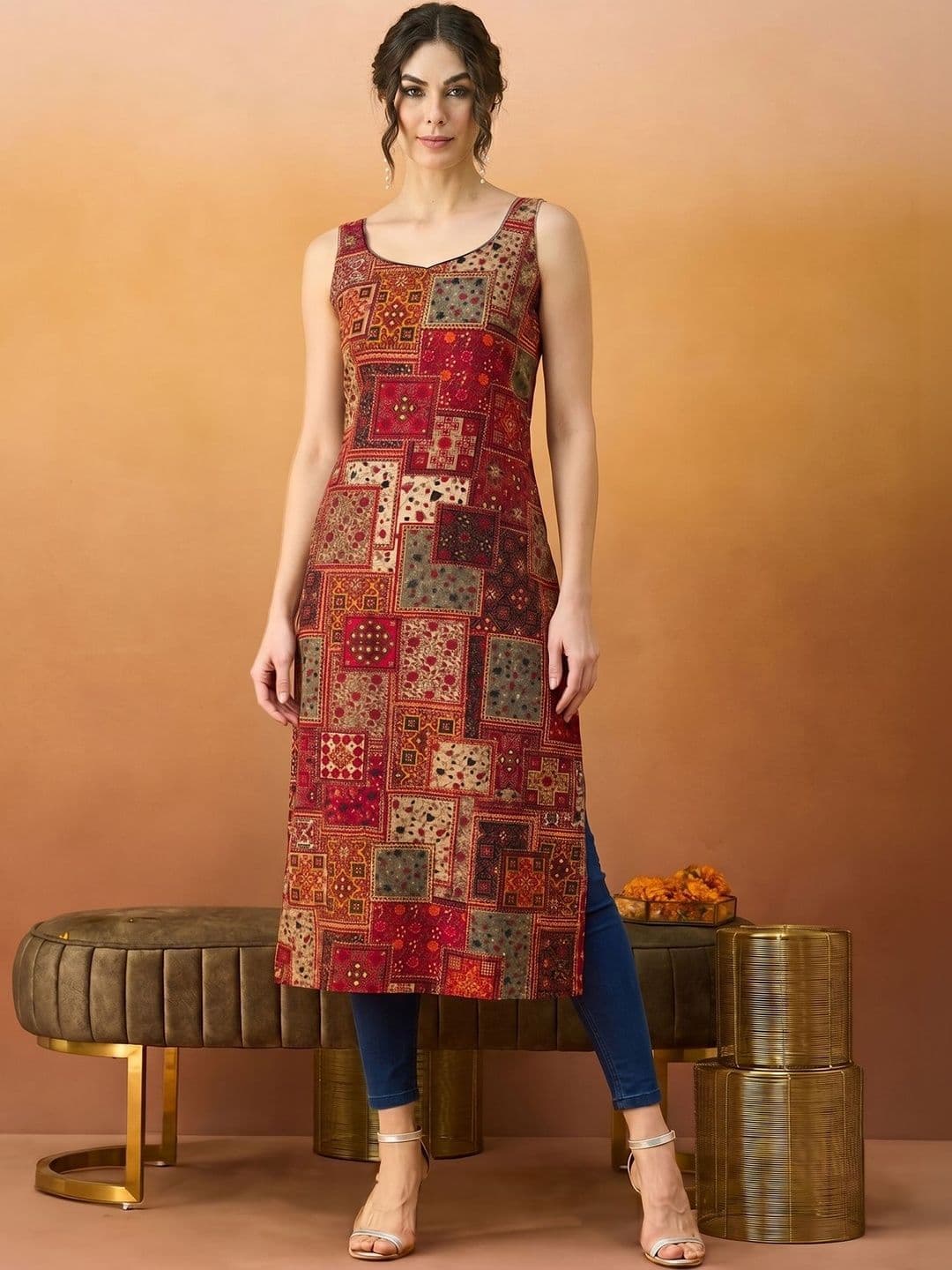 TextileNow Women Ethnic Motifs Printed Kurta - view 1
