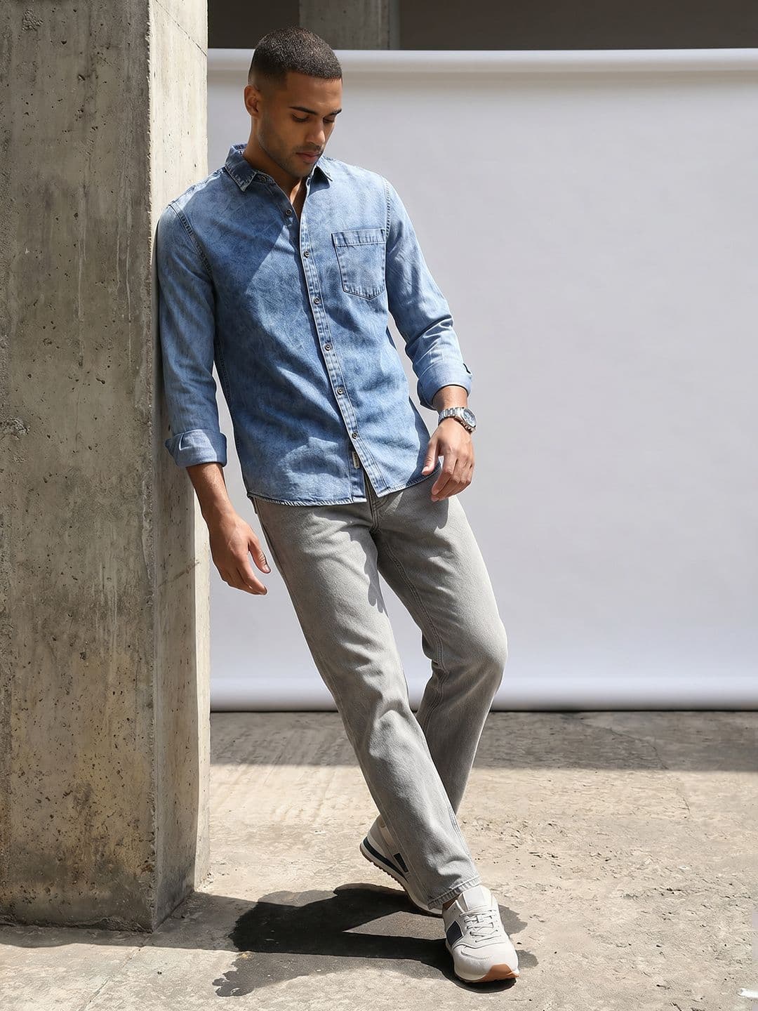 The Roadster Life Co. Washed Pure Cotton Slim Fit Casual Shirt - view 1