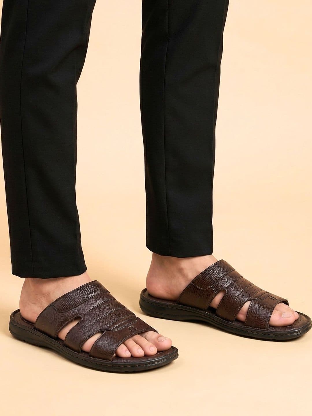 Koblerr Men Leather Comfort Sandals - view 1