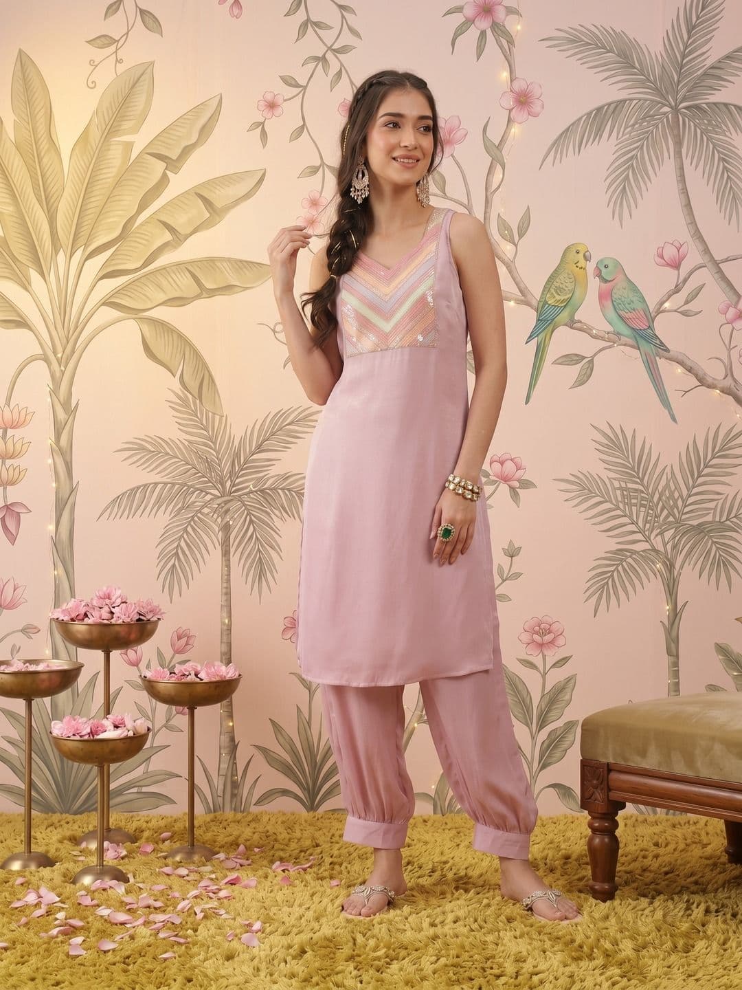 Sangria Women Yoke Design Regular Kurta with Dhoti Pants - view 1