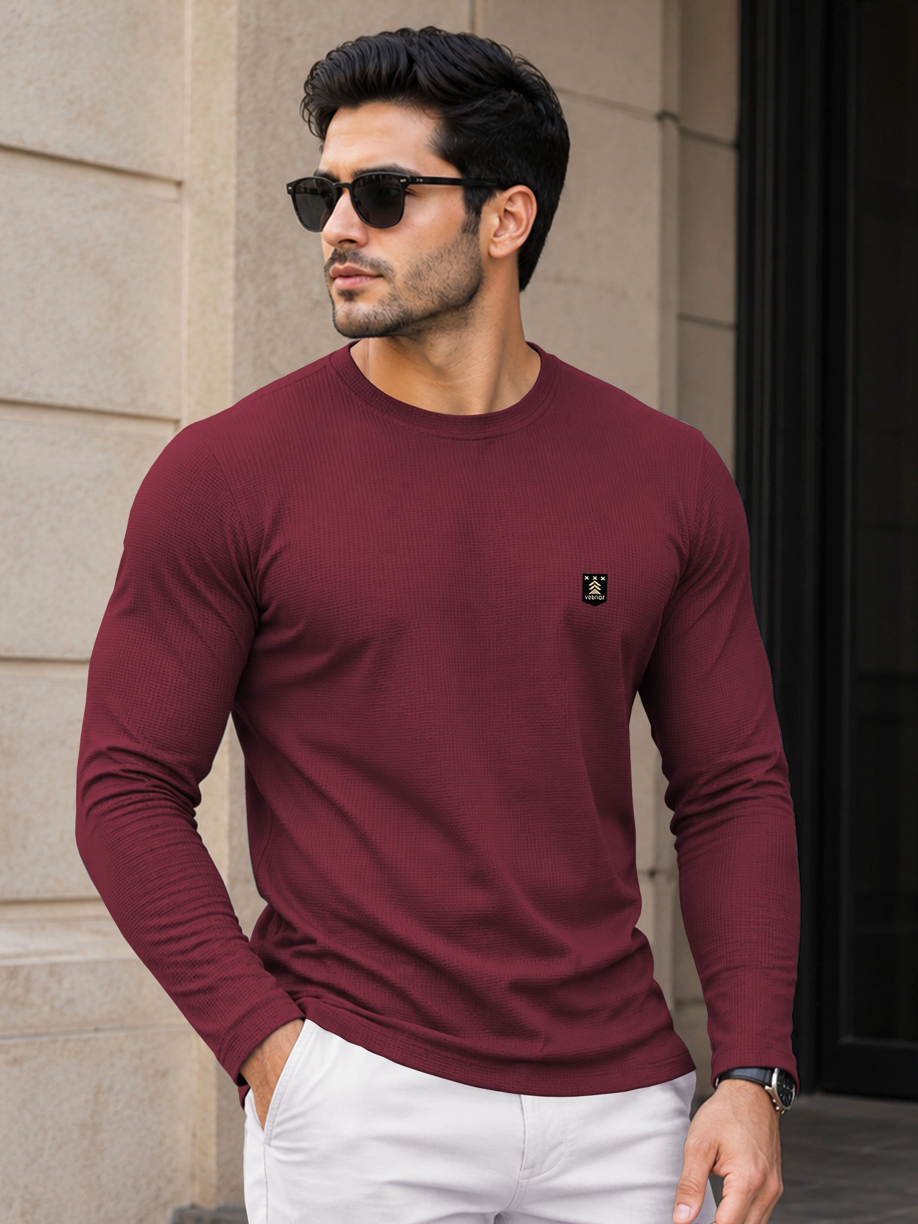 VeBNoR Men Self Design Round Neck Casual T-shirt - view 1