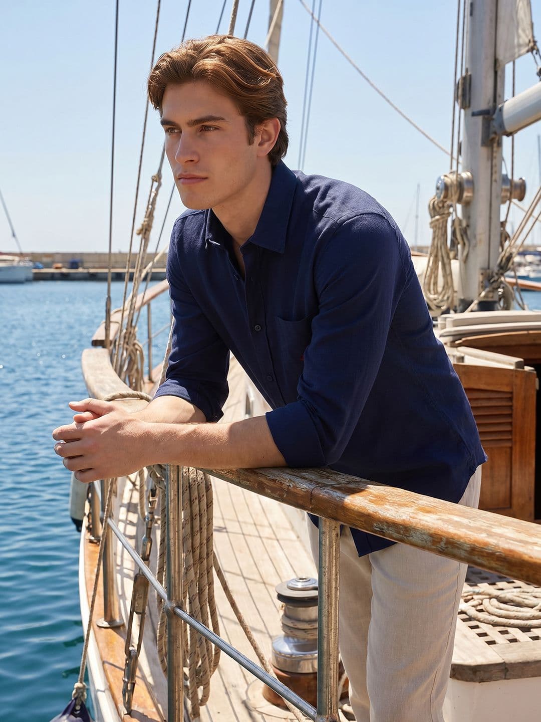 Nautica Self Design Slim Fit Cotton Linen Casual Shirt - view 1