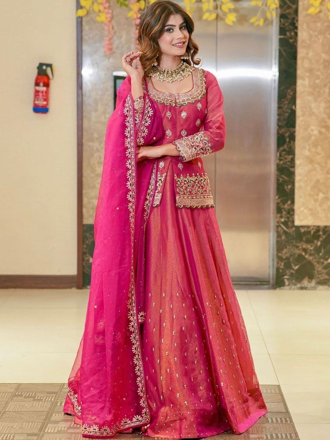 Siya Fashion Women Ethnic Motifs Embroidered Regular Thread Work Kurta with Palazzos & With Dupatta - view 1