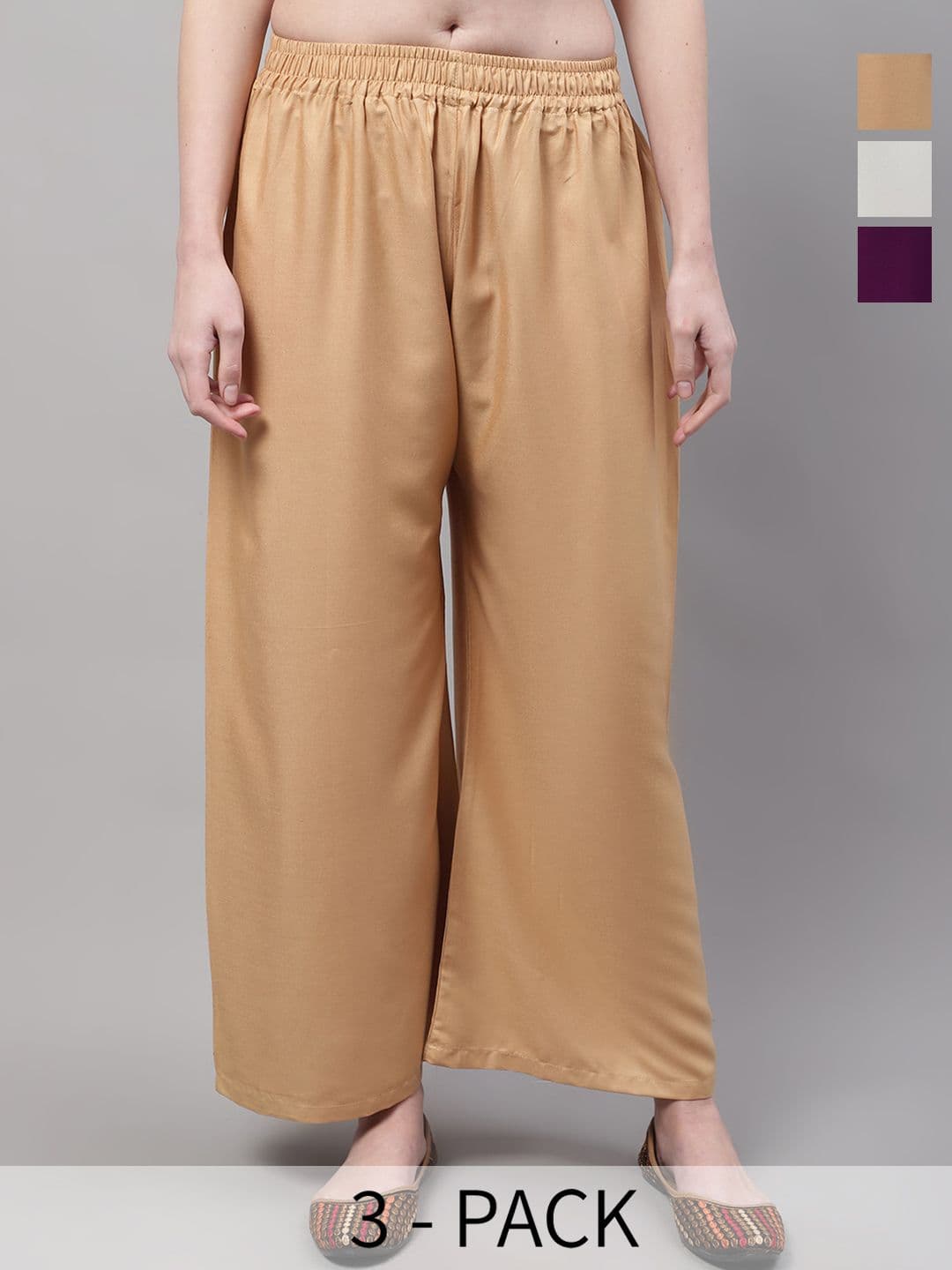 Valles365 by S.C. Women 3 Flared Ethnic Palazzos - view 1