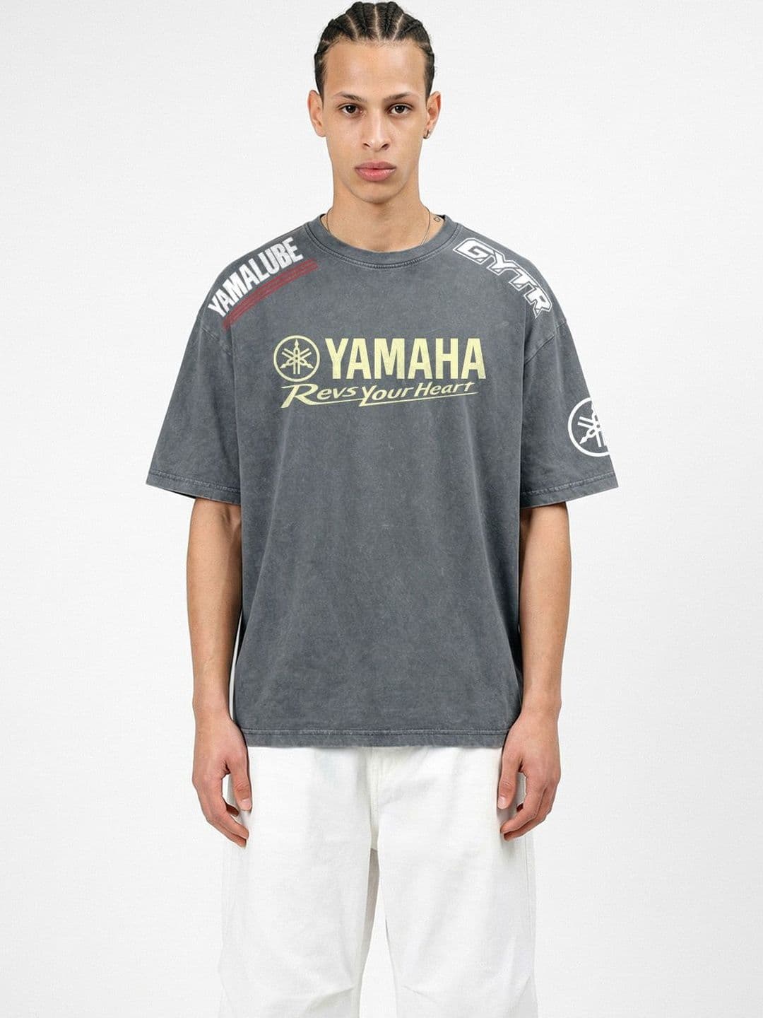 Crazymonk Men Graphic Printed Drop-Shoulder Sleeves Cotton Oversized T-shirt - view 1