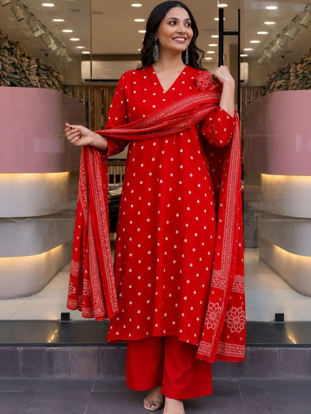 KALINI Women Ethnic Motifs Printed Regular Kurta with Palazzos & With Dupatta - view 1